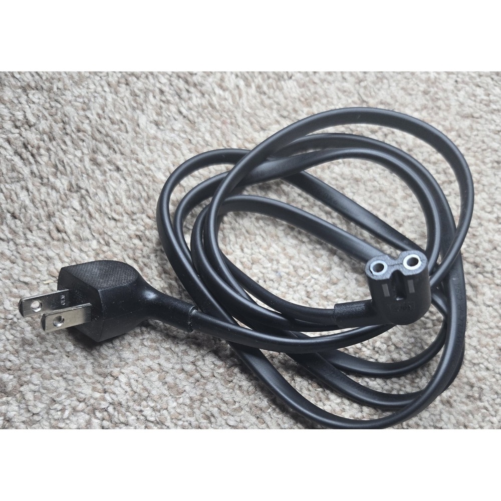 Black Power Cable 2-Prong US Plug Male to IEC C7 Female Connector AC Cord 1:1